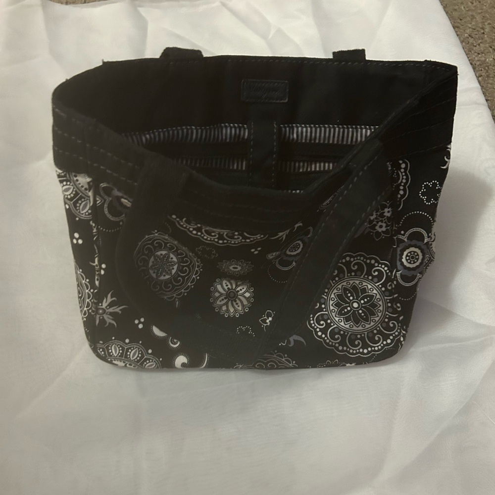 Thirty-One Black Bandana-Print Tote Bag
